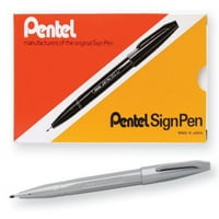 Pentel знак писалка с фибри, сиво мастило, bo of of of