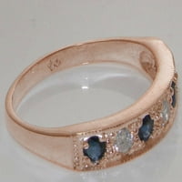 14k розово злато кубичен циркония и сапфирен женски пръстен за вечност - 4. - Размери на наличните