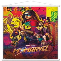 Marvel г -жа Marvel - Плакат на един лист стена с магнитна рамка, 22.375 34