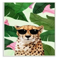 Ступел индустрии Мода Гепард Смешно цвете тропическа живопис стена плакет от Зивей ли