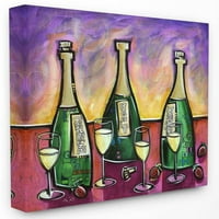 Ступел индустрии модерни цветни шампанско лилаво зелено живопис платно стена изкуство от Ерик УО