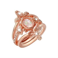 Xinqinghao Fashion Rose Gold Диамантен пръстен за жени годежен пръстен Бижута Подаръци Роза злато 10