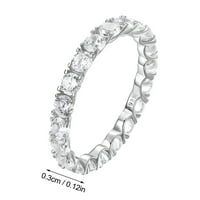 Heiheiup Sterling Silver S Цирконов пръстен Изящно Прост моден пръстен Бижута Женски регулируеми пръстени