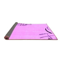 Ahgly Company Indoor Rectangle Solid Purple Modern Area Rugs, 5 '7'