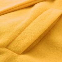 Luxplum дамско яке копче надолу изтърпяване с дълъг ръкав палто палто якичка на якички зимни топло жълто l