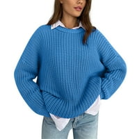 Riforla Нов ежедневен хлабав мързелив пуловер с вятър жени Външно облекло пуловер с дълъг ръкав кръгла шия плетен пуловер Женски пуловер пуловер Bu m