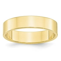 10k жълто злато LTW плоска мъжки дами сватбена лента Размер на пръстена 12,5