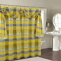 Декоративен чист шал душ завеса с райета дизайни 70 Изработен от полиестер