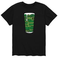 Незабавно съобщение - Пинта от термини за бира Зелено - Графична тениска с къси ръкави за мъже