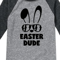 Незабавно съобщение - Великденски пич зайче - малко дете и младежки графична тениска Raglan