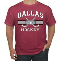 Wild Bobby City of Dallas Hockey Fantasy Fan Sports Мъжки тениска, винтидж Хедър Червено, Малка