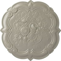Ekena Millwork 3 8 OD 1 P Викториански медальон за таван, ръчно рисуван перлен бял