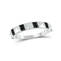 10kt бяло злато дамски кръгли черен цвят подобрен диамантен лента пръстен cttw