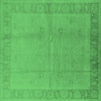 Ahgly Company Indoor Rectangle Oriental Emerald Green Traditional Area Cugs, 7 '9'