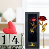 Popvcly Valentine Day Creative Gold Rose Gift за приятелка на приятелката Деня на сватбата Декор декор Златни цветни фестивал орнаменти