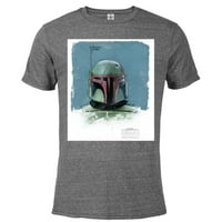 Star Wars Книгата на Boba Fett Armor-Сместена с късо ръкав тениска за възрастни-Персонализирана графитна сняг Хедър