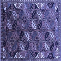 Ahgly Company Indoor Rectangle Oriental Blue Industrial Area Rugs, 5 '7'