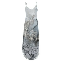 Разчистване рокля Yanxiao Женски плажен мраморен елемент от рамо късо ръкав xl