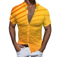 Бутон Топ мъже Небрежни къси ръкав пролет лято Turndown Neck 3d отпечатани ризи Модни топ блузи ризи