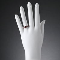 2. КТ овална форма червен гранат пръстен в Стерлингово Сребро