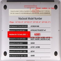 Kaishek за случая на MacBook Air s. Освободен модел A M2, пластмасов твърд калъф + черен капак на клавиатурата, цвете 1163