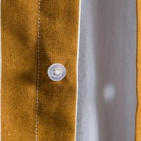 Небрежни модни мъже риза мъже Лято отпечатана горна яка памук и бельо модна топ небрежна разхлабена риза с къс ръкав блуза блуза