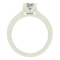 Пасианс диамант Годежни пръстени за жени принцеса нарязани диамантен пръстен 1. КТ ТВ 18к Бяло Злато