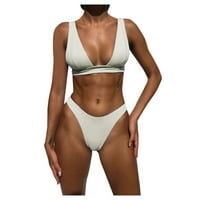 Моден женски твърд цвят Два отворени гръб Slim Bikini Bwimesuit