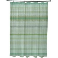 Просто DAISY 70 W 73 H Raya de Agua Stripe Print Polyester Sower Curtain, Green