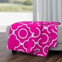 Луксозно кадифено одеяло, 50 70 - решетка розово розово кръгове плочки поп декор градинско одеяло от спор с лъжица