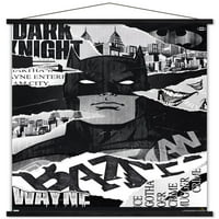 100 -годишнина на Уорнър: Изкуство на 100 -ти - плакат за стена на Батман с магнитна рамка, 22.375 34