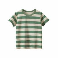 Летни дрехи за бебешки момчета кръгла врата с къс ръкав памучна ивица мода английска тениска за печат Лятна костюма за деца 1- години