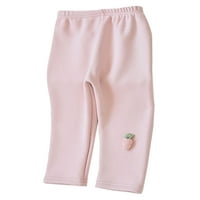 Niuer Toddler Thermal Long Johns Еластична талия Основен слой Рука гамаши удобни дъна сгъстяващи панталони розово