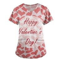 Дамски блузи блуза мода графични щампи летни тениски туника чай розов 4хл