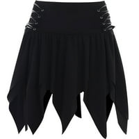 Ociviesr дамски пънк тъмен готически стил тънък нередовен подгъв къса пола тенис пола с шорти плувна пола
