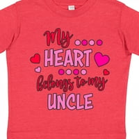 Inktastic сърцето ми принадлежи на моето чичо подарък за малко дете или тениска за момиче