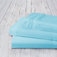 Серия Silky-Soft-без бръчки 2 части с възглавници, стандартен размер, аква синьо