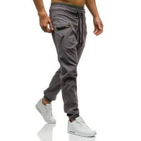 Лятна клирънс Мъжки панталони отзад в училище Модни мъже спортни ежедневни джогинг панталони Леки пешеходни панталони Панталони на открито панталон Сив XL