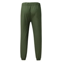 Eguiwyn мъжки суитчъри панталони се оправдават спортни панталони с джобове с цип товари Панталони за мъже Зелени m