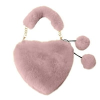 Feiboyy модна лента за глава съвпадащи чанти ярък цвят чанта за рамо на сърцето чанта за валентин ден любов чанта