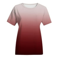 Uorcsa секси флорални отпечатани разхлабени ежедневни модни модни къси ръкави екипаж на шията жени тениски червено