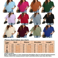 Лято спасяване на клирънс Скуепи жени летни ежедневни върхове ризи v Врат блуза Небрежни шифон блузи Разхлабени туника с къси ръкави върхове празнични работи в тениски пуловер