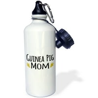 3Drose Guinea Pig Mom - За собственици на домашни любимци - семейни домашни любимци на Cavy Rodent - с кафяви отпечатъци от лапи - стъпки - бутилка с водна вода, 21 -унция