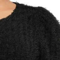 Ню Йорк жените плюс размер пернат прежда бутер ръкав пуловер