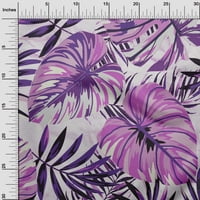 един памук поплин Кепър лилаво Плат тропически лист с текстура Шевни занаятчийски проекти Плат щампи от двор широк