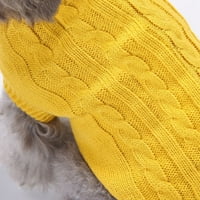 Кучешки дрехи домашни кучета котка плетен джъмпер зимен топъл пуловер кученце палто сако дрехи костюм котешки дрехи полиестерни фибри оранжево