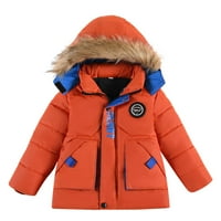 Зимно палто за малко дете бебе момчета сладък моден солиден цвят зимен качулка поддържа топла памучна дрехи гъсто палто до 65% отстъпка