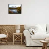 Ступел индустрии спиращи дъха планински езеро отражение пейзажна фотография Черно рамка изкуство печат стена изкуство, 20х16