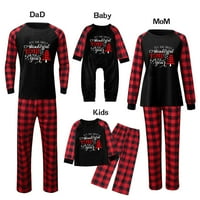 Juebong Holiday Pajama PJS Комплекти коледни бебета деца деца отпечатани топ+панталони Xmas Семейство съвпадение на пижама комплект, черно, дете 110
