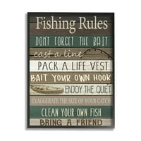 Правилата за селски риболов на FUPELL Industries подписва кафяво зелено бежово черно в рамка от Ким Алън
